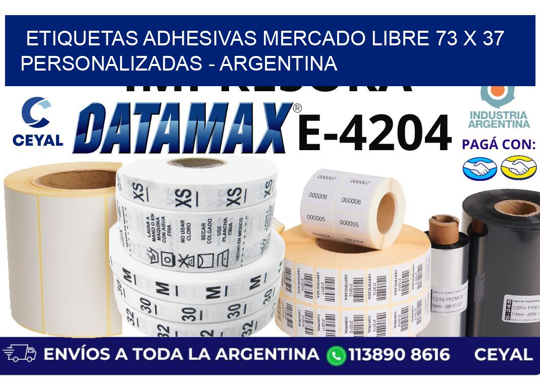 etiquetas adhesivas mercado libre 73 x 37 personalizadas – Argentina