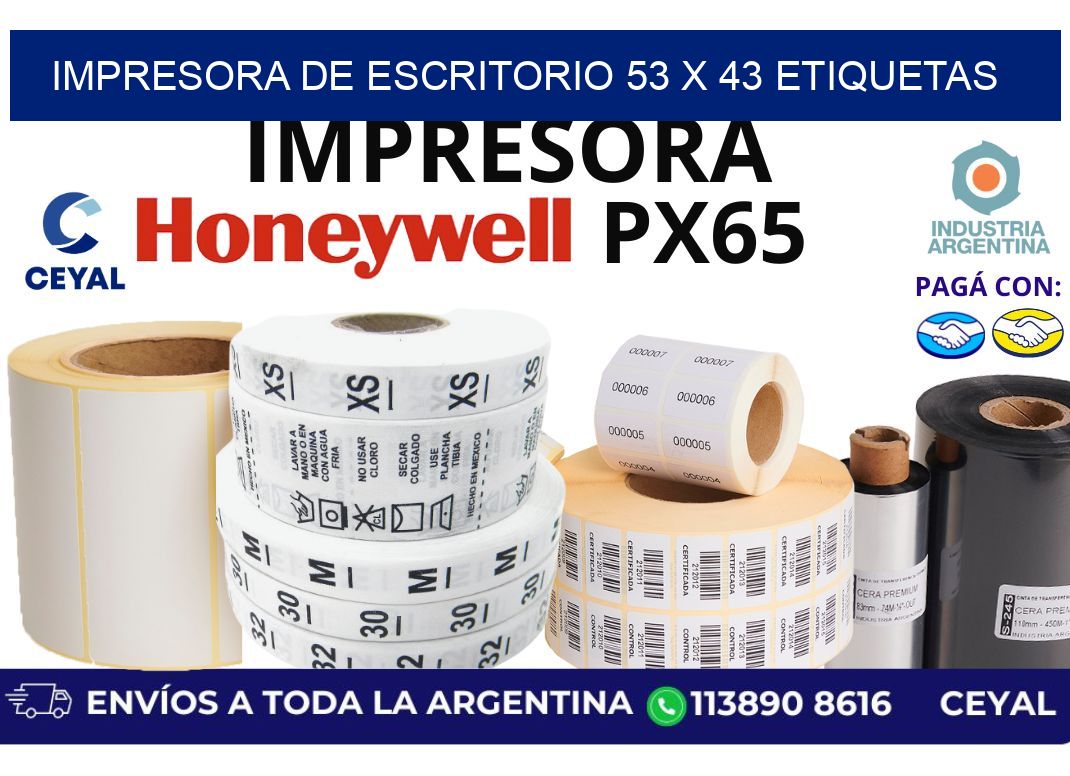 impresora de escritorio 53 x 43 etiquetas