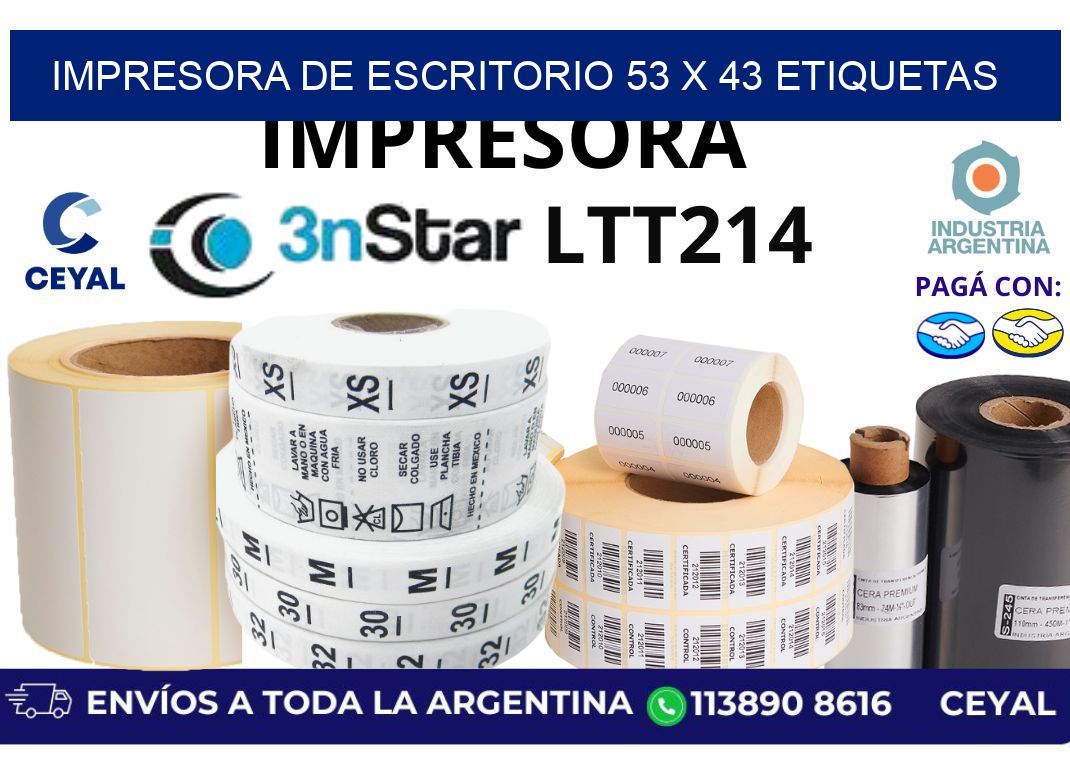 impresora de escritorio 53 x 43 etiquetas