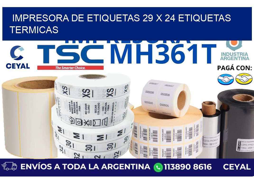 impresora de etiquetas 29 x 24 etiquetas termicas