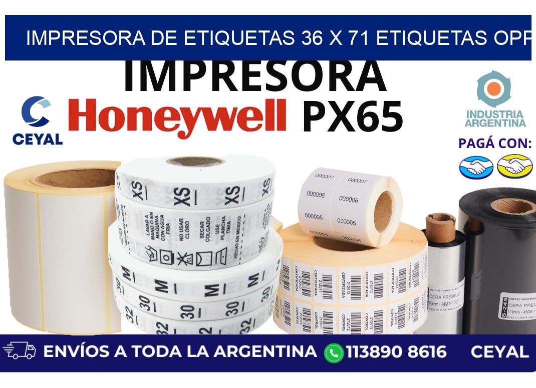 impresora de etiquetas 36 x 71 etiquetas opp