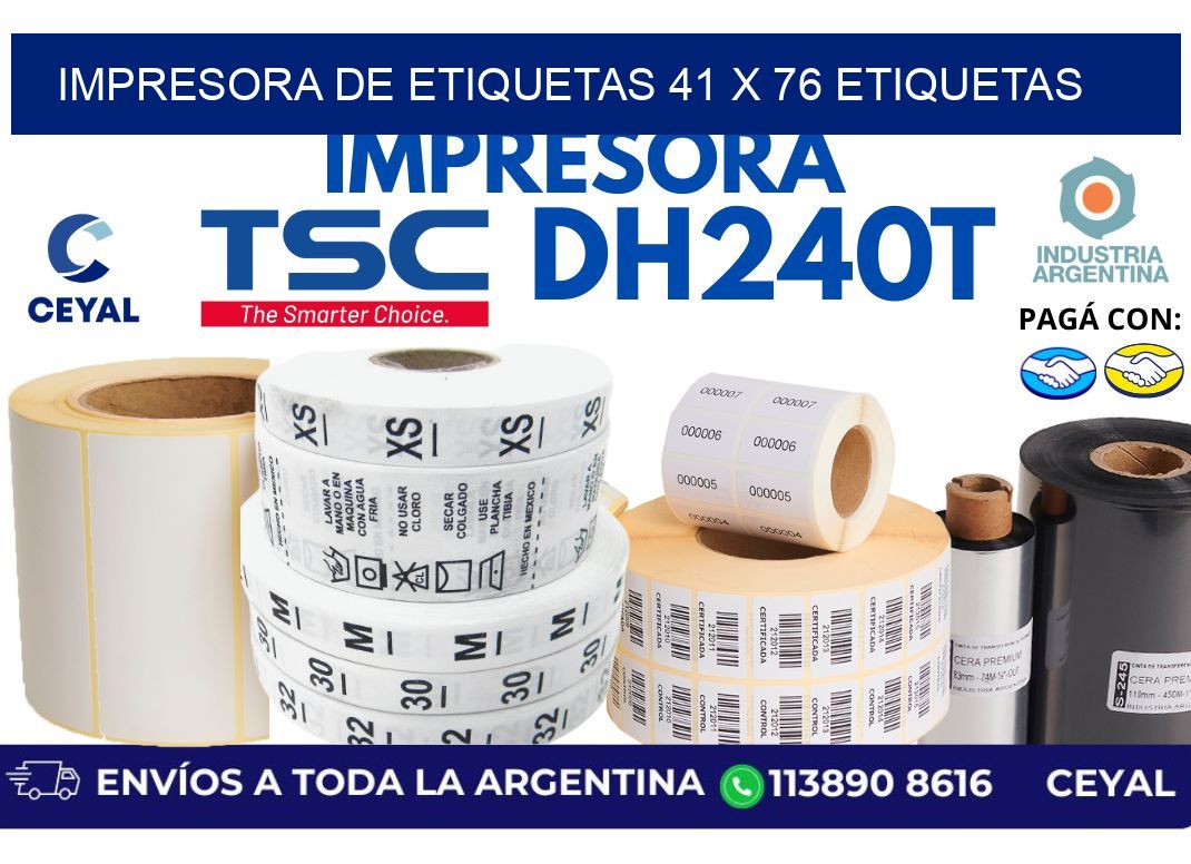 impresora de etiquetas 41 x 76 etiquetas