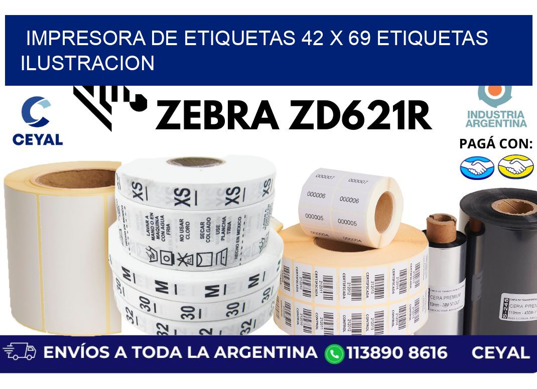 impresora de etiquetas 42 x 69 etiquetas ilustracion