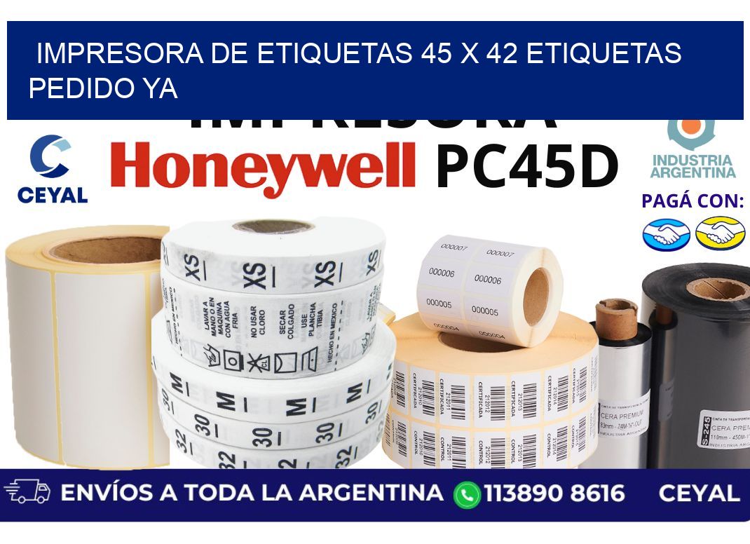 impresora de etiquetas 45 x 42 etiquetas pedido ya