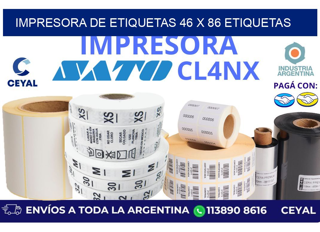 impresora de etiquetas 46 x 86 etiquetas