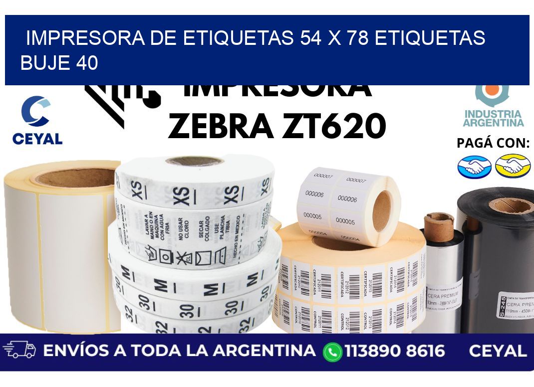 impresora de etiquetas 54 x 78 etiquetas buje 40