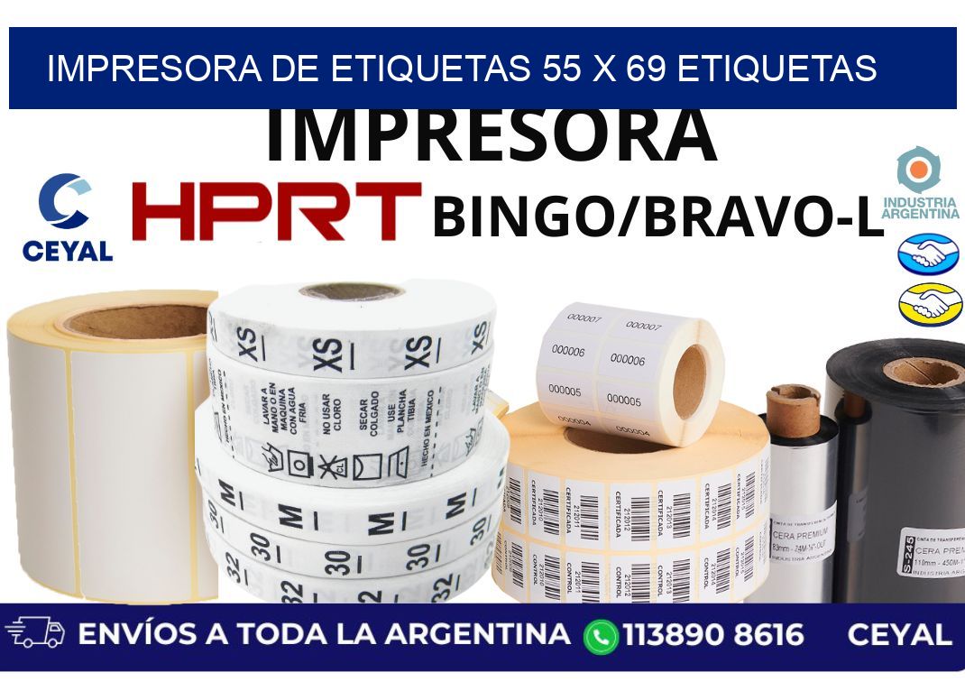 impresora de etiquetas 55 x 69 etiquetas