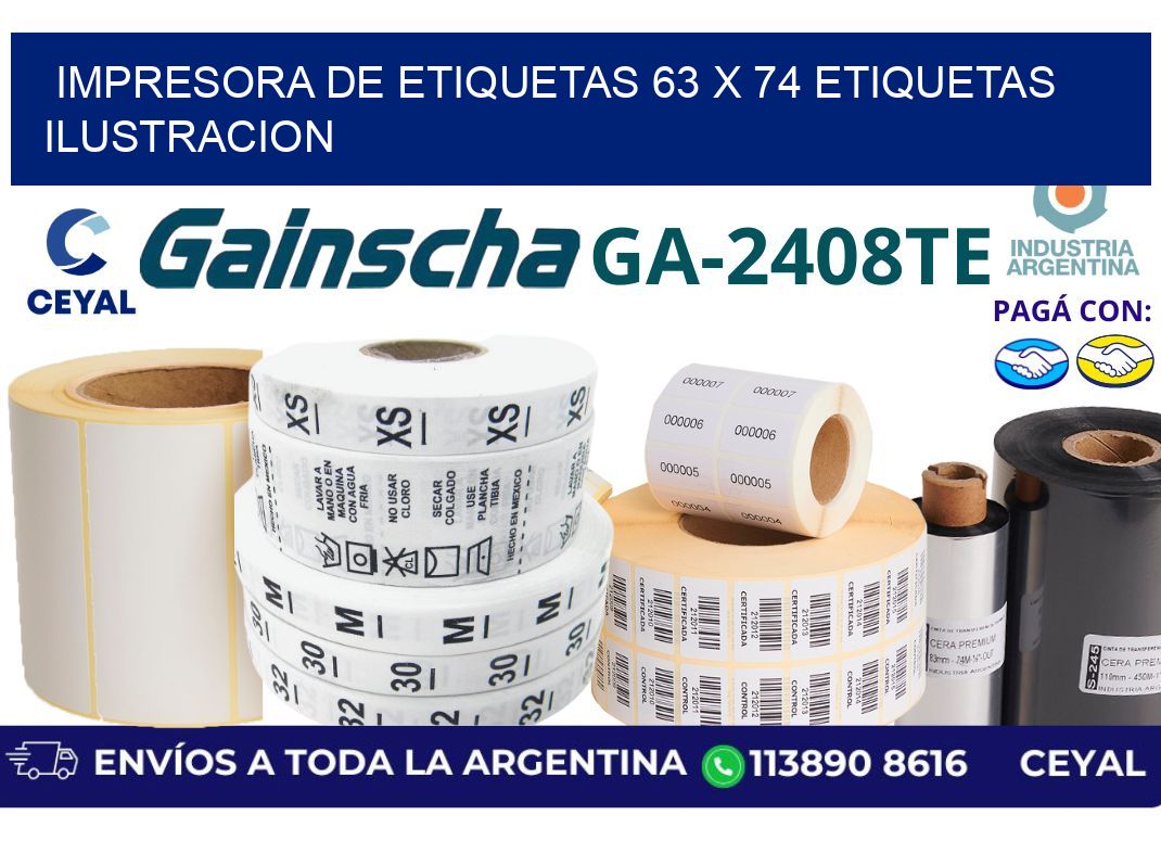 impresora de etiquetas 63 x 74 etiquetas ilustracion