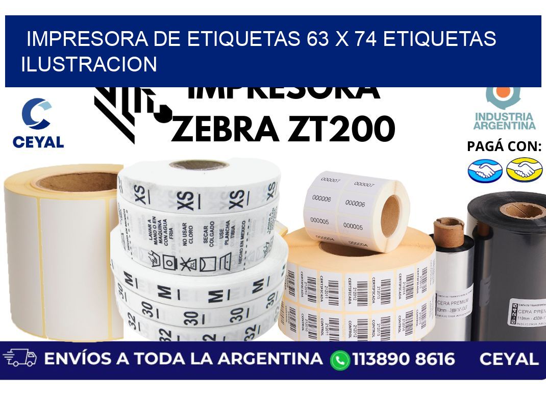 impresora de etiquetas 63 x 74 etiquetas ilustracion