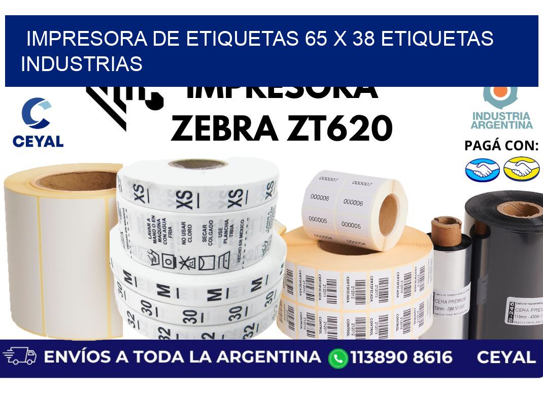 impresora de etiquetas 65 x 38 etiquetas industrias