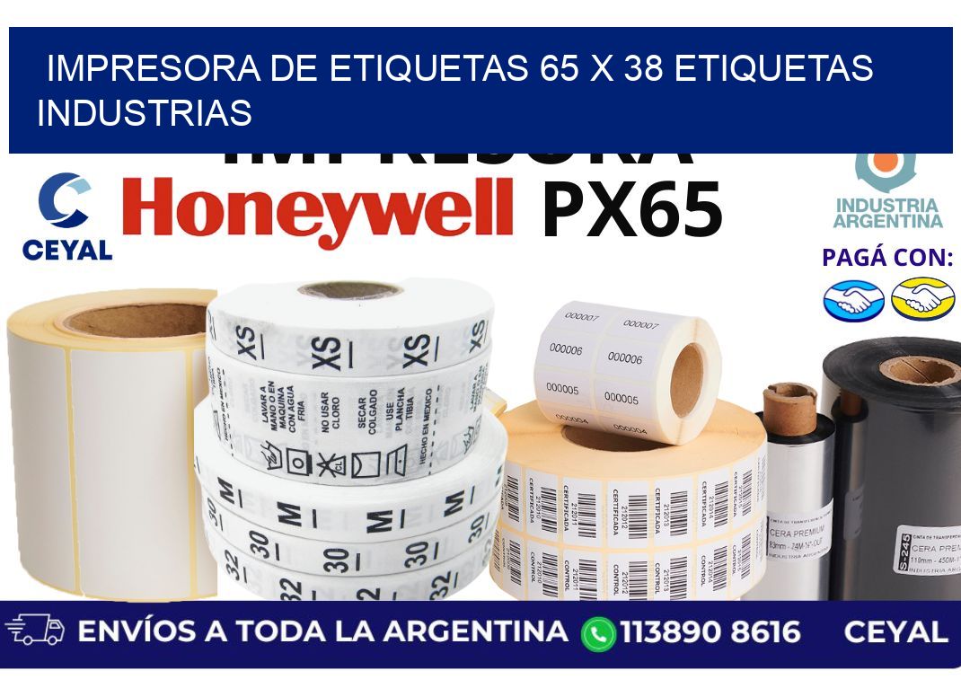 impresora de etiquetas 65 x 38 etiquetas industrias
