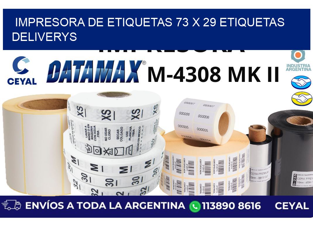 impresora de etiquetas 73 x 29 etiquetas deliverys