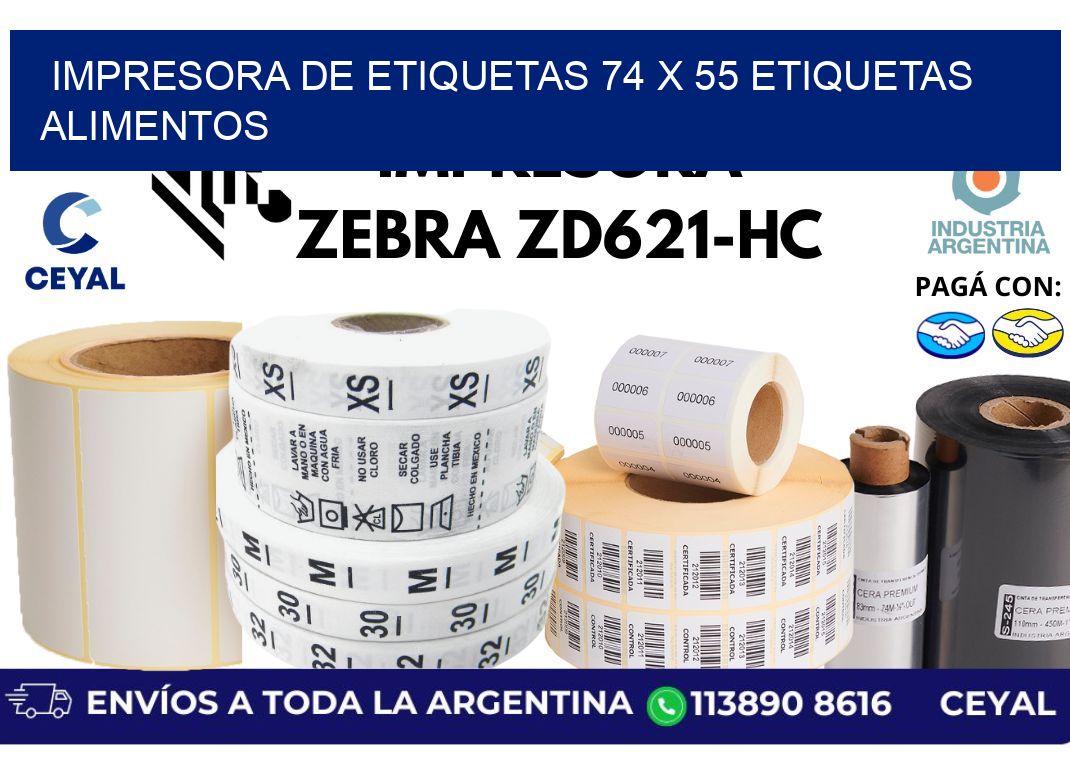 impresora de etiquetas 74 x 55 etiquetas alimentos