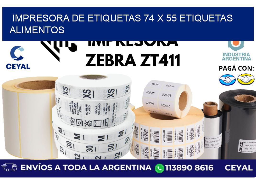 impresora de etiquetas 74 x 55 etiquetas alimentos