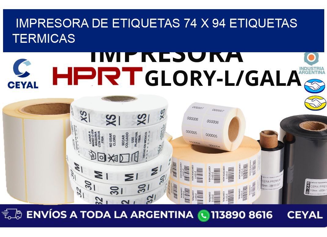 impresora de etiquetas 74 x 94 etiquetas termicas