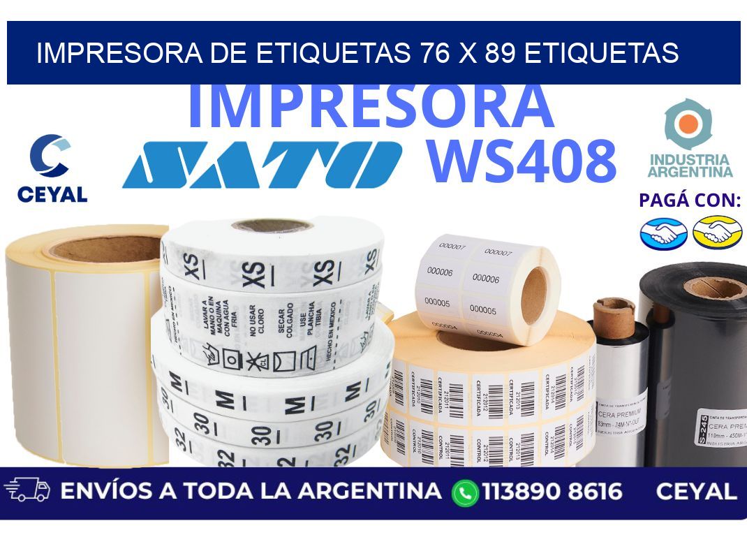 impresora de etiquetas 76 x 89 etiquetas