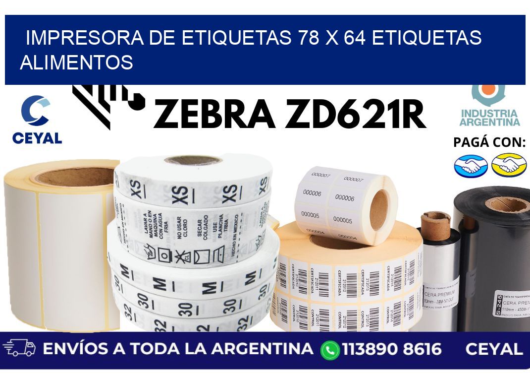 impresora de etiquetas 78 x 64 etiquetas alimentos