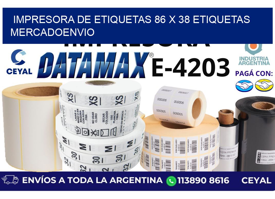impresora de etiquetas 86 x 38 etiquetas mercadoenvio