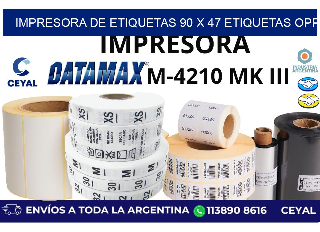 impresora de etiquetas 90 x 47 etiquetas opp