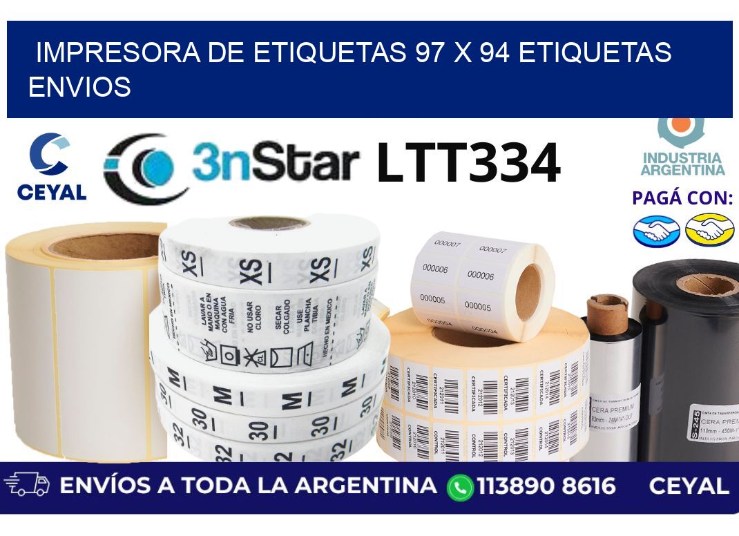 impresora de etiquetas 97 x 94 etiquetas envios