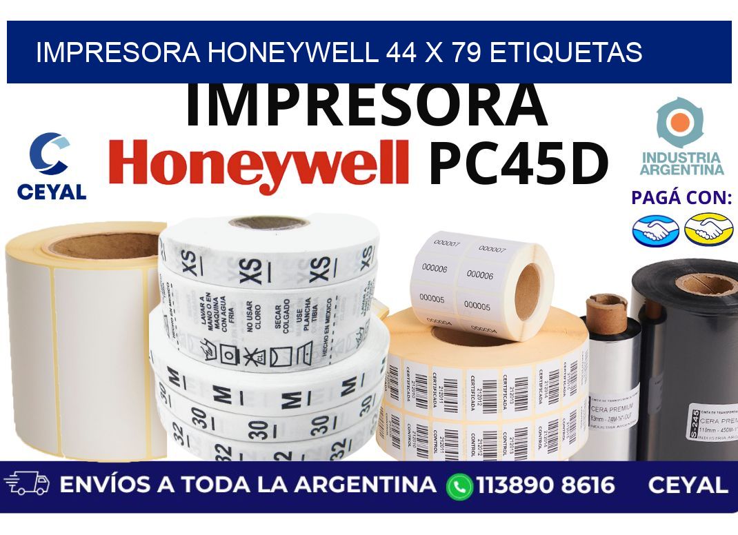 impresora honeywell 44 x 79 etiquetas