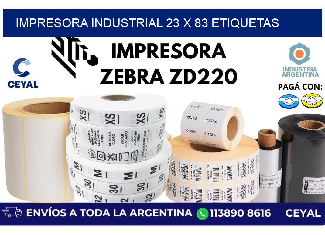 impresora industrial 23 x 83 etiquetas