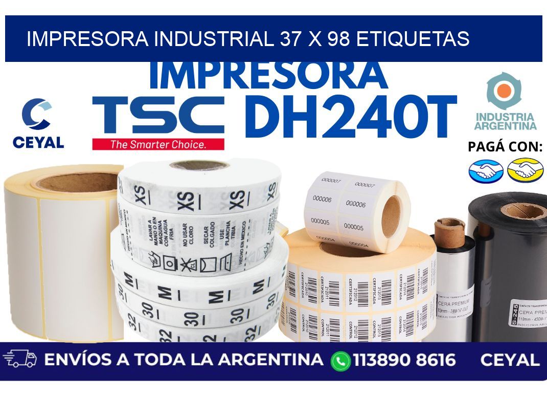impresora industrial 37 x 98 etiquetas