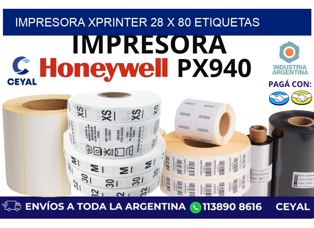 impresora xprinter 28 x 80 etiquetas