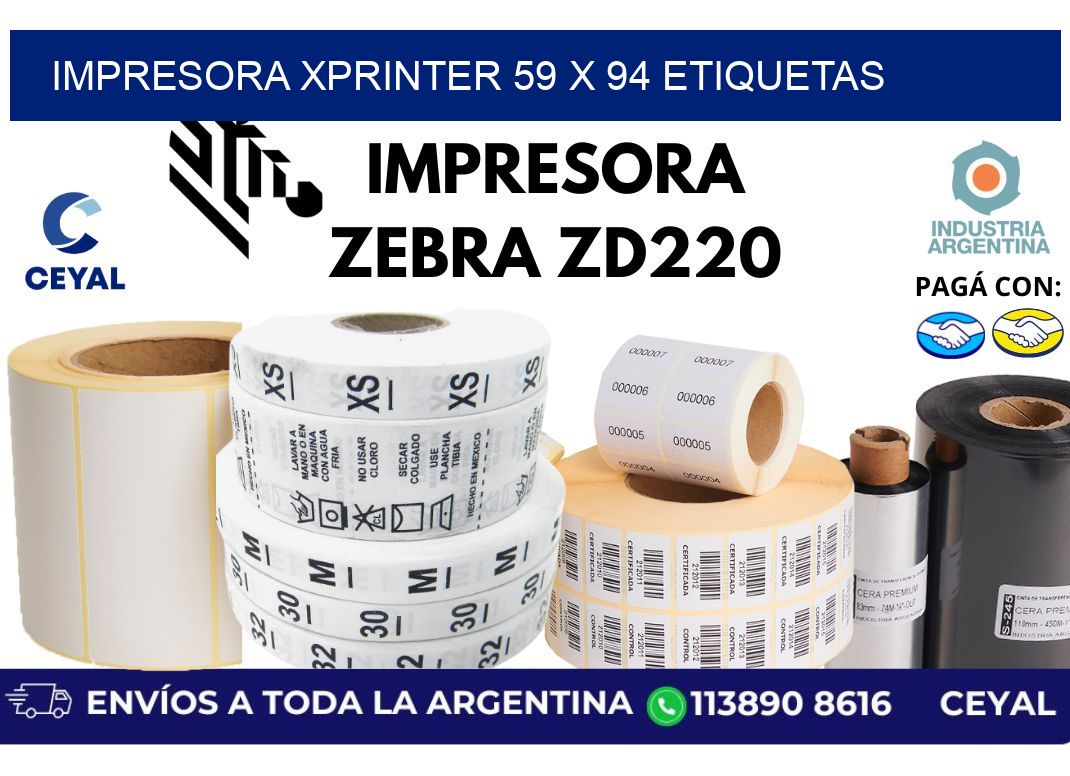 impresora xprinter 59 x 94 etiquetas