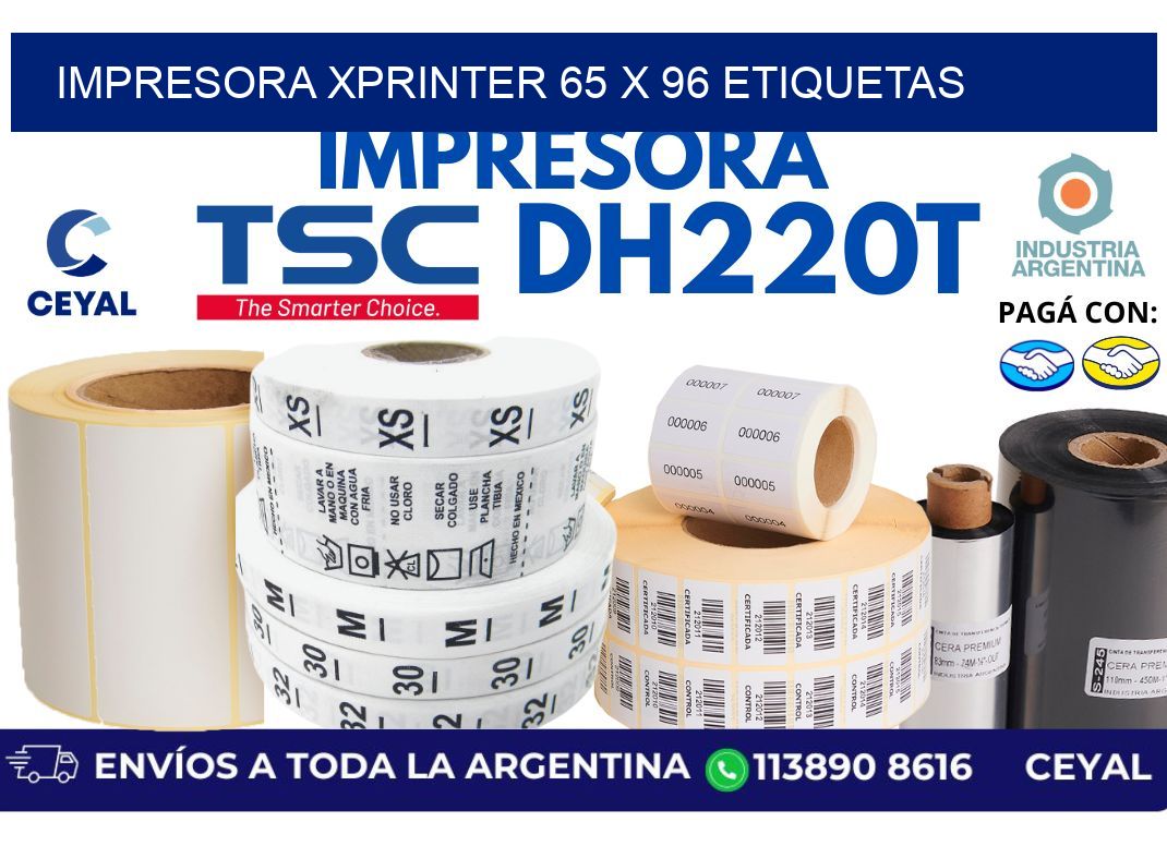 impresora xprinter 65 x 96 etiquetas