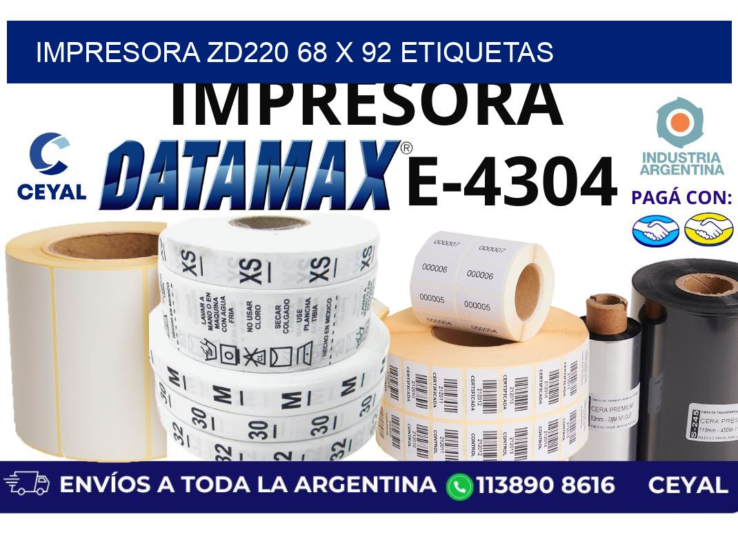 impresora zd220 68 x 92 etiquetas