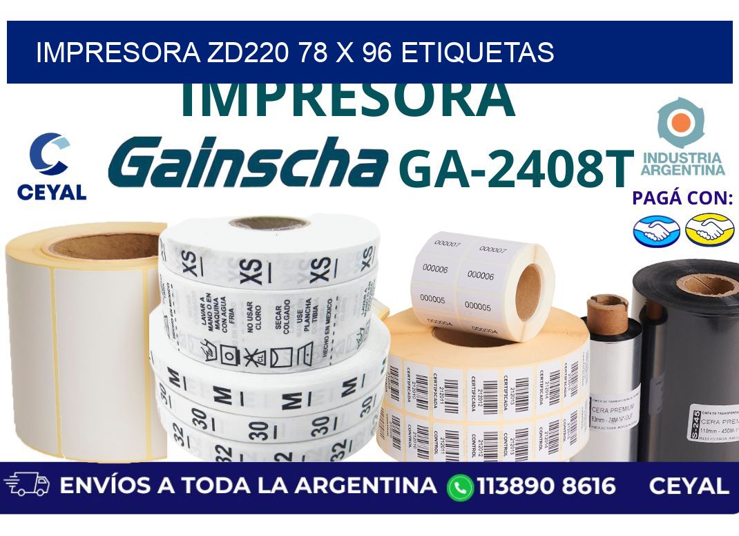 impresora zd220 78 x 96 etiquetas