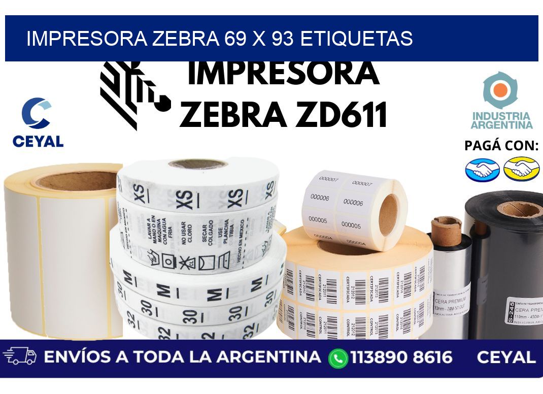 impresora zebra 69 x 93 etiquetas
