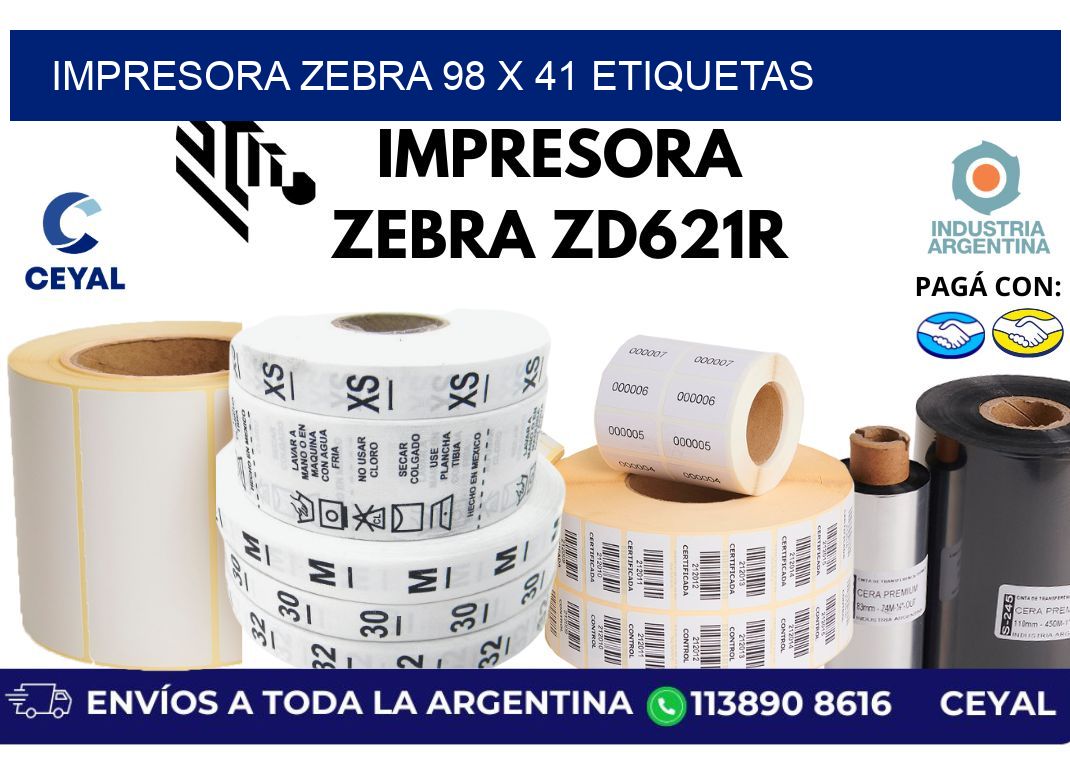 impresora zebra 98 x 41 etiquetas