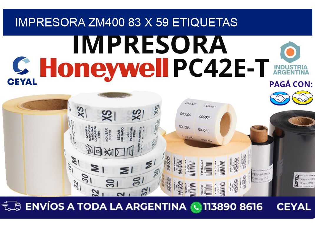impresora zm400 83 x 59 etiquetas