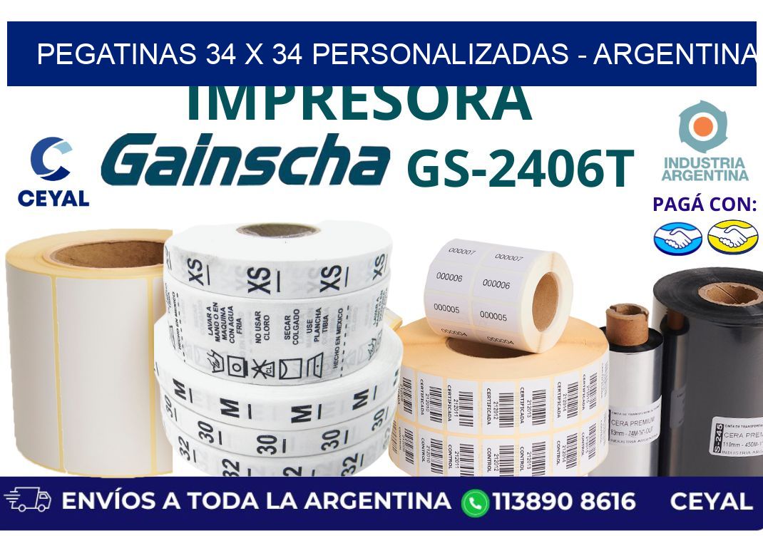 pegatinas 34 x 34 personalizadas - Argentina