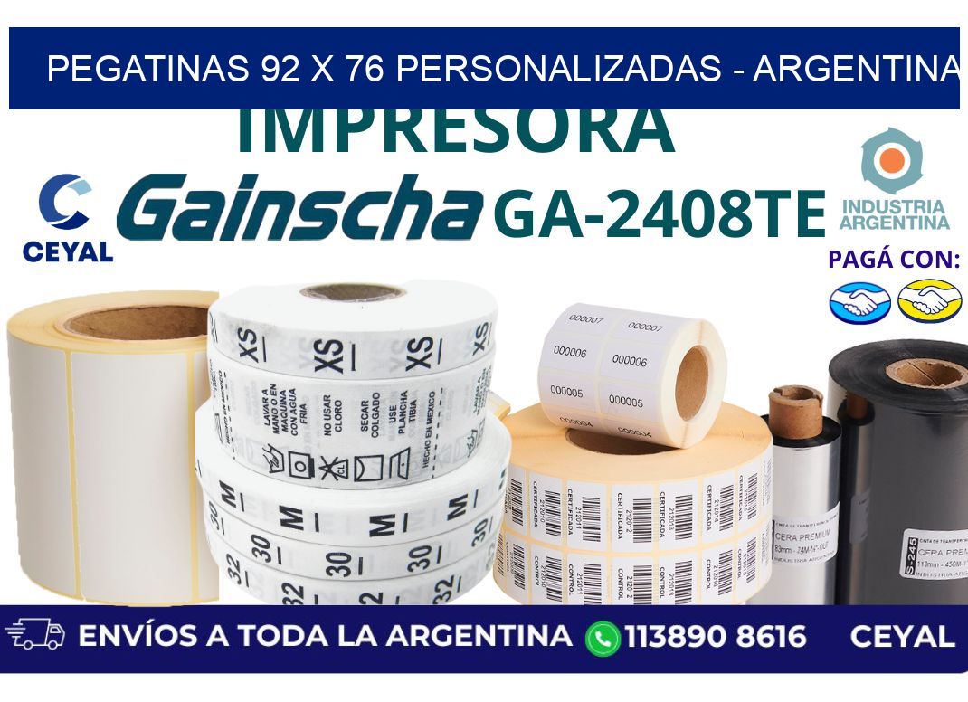 pegatinas 92 x 76 personalizadas - Argentina