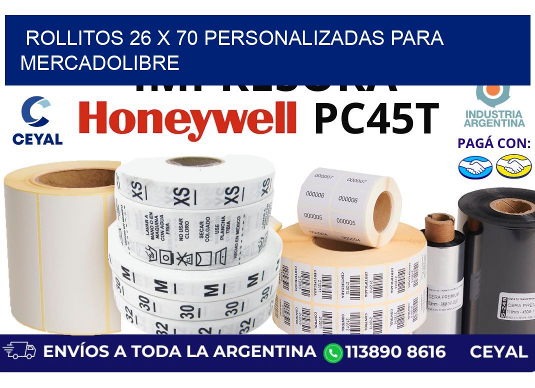 rollitos 26 x 70 personalizadas para mercadolibre