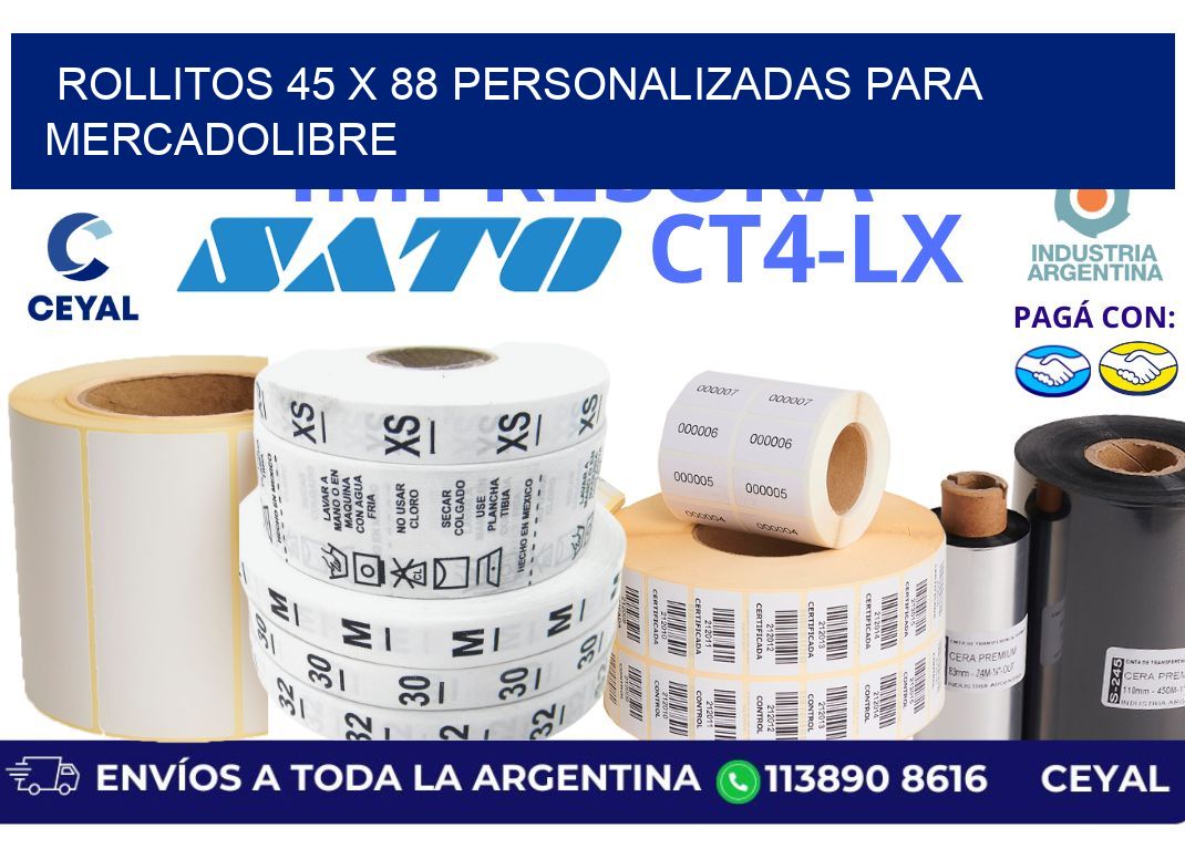 rollitos 45 x 88 personalizadas para mercadolibre