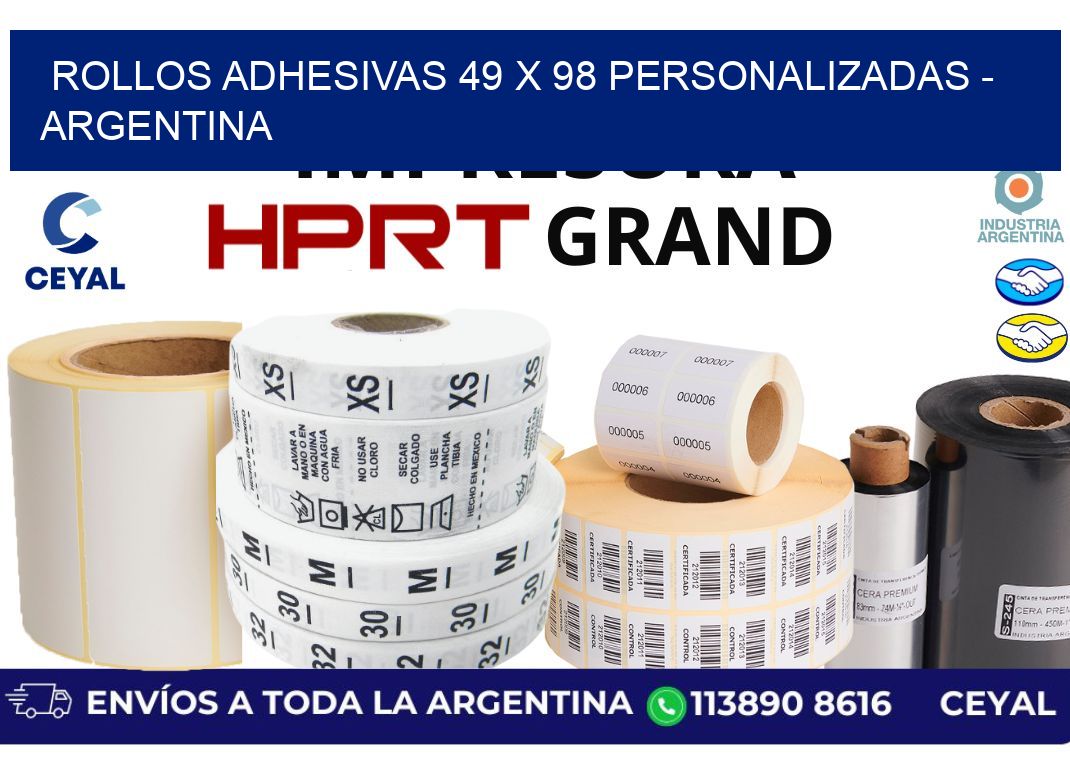 rollos adhesivas 49 x 98 personalizadas – Argentina