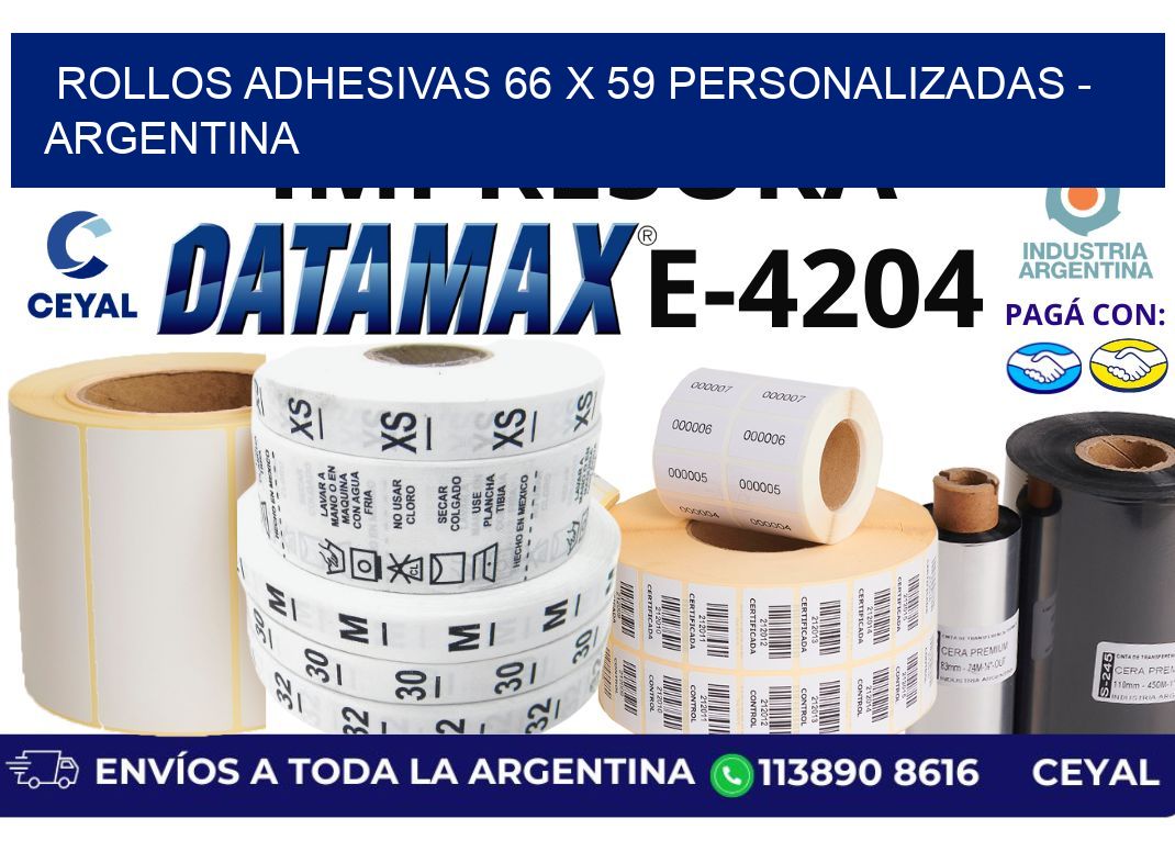 rollos adhesivas 66 x 59 personalizadas – Argentina