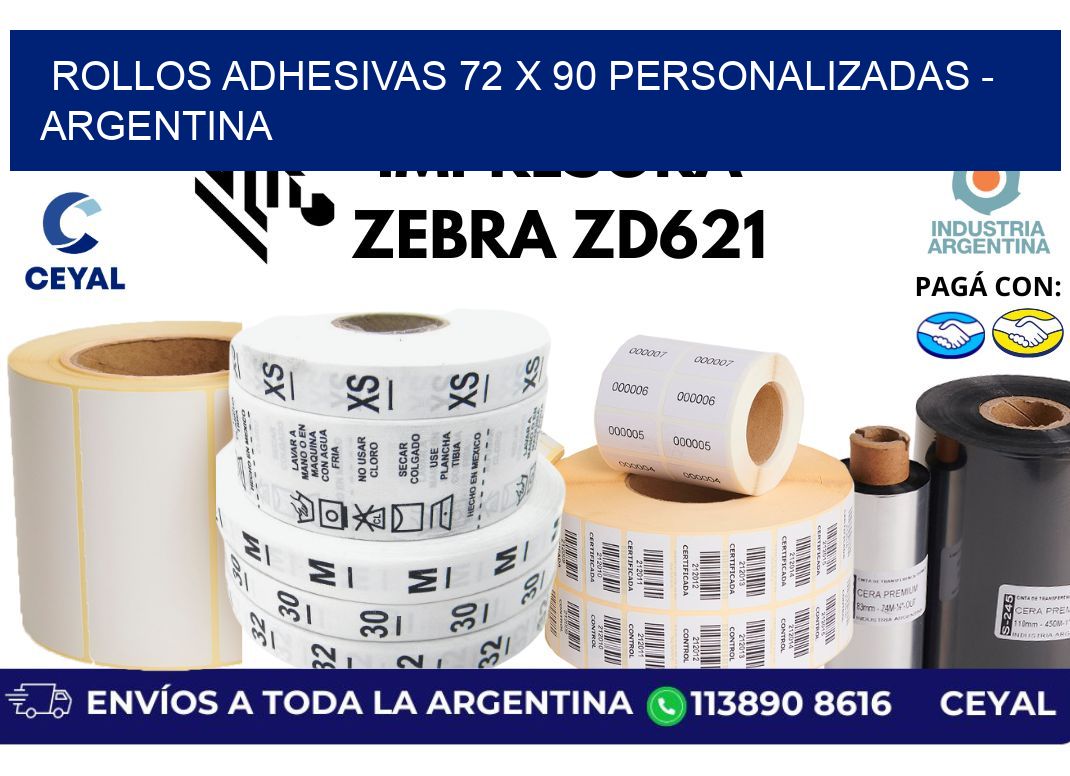 rollos adhesivas 72 x 90 personalizadas – Argentina