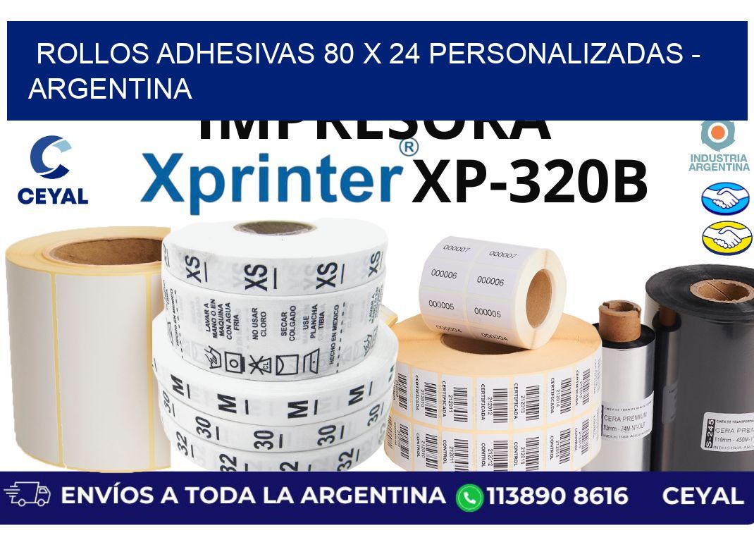rollos adhesivas 80 x 24 personalizadas – Argentina