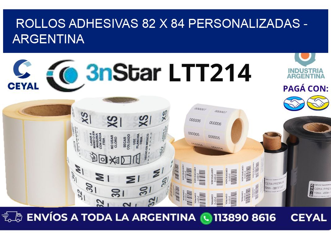 rollos adhesivas 82 x 84 personalizadas - Argentina