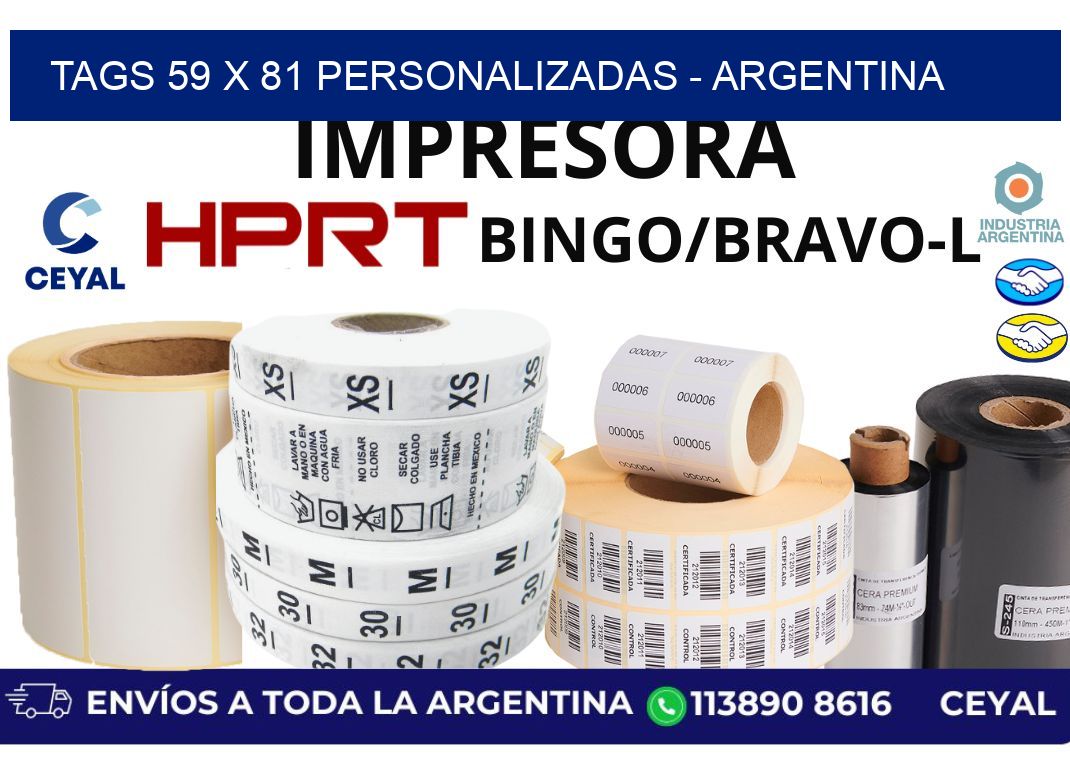 tags 59 x 81 personalizadas - Argentina