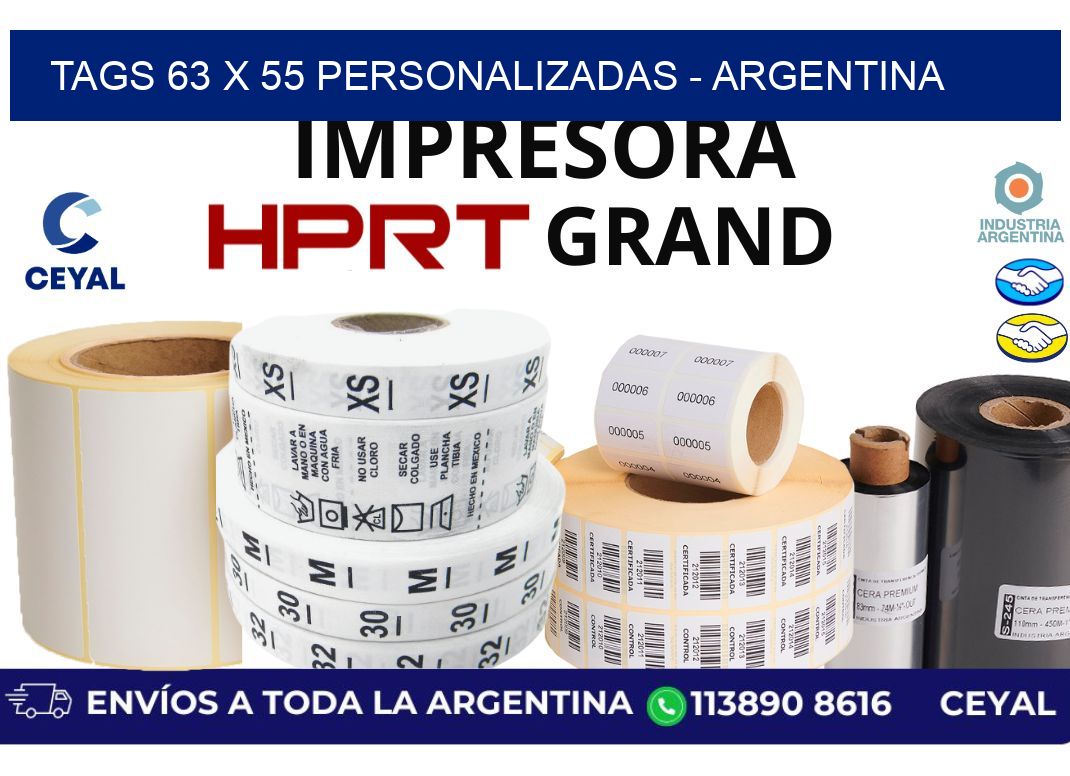 tags 63 x 55 personalizadas – Argentina