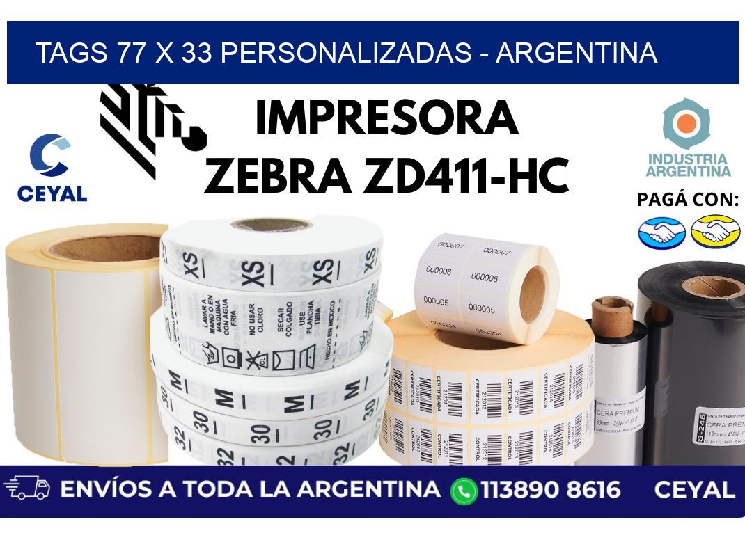 tags 77 x 33 personalizadas – Argentina