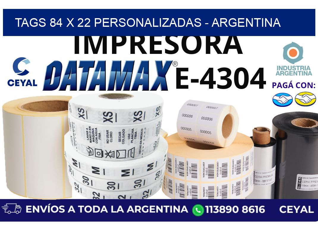 tags 84 x 22 personalizadas - Argentina