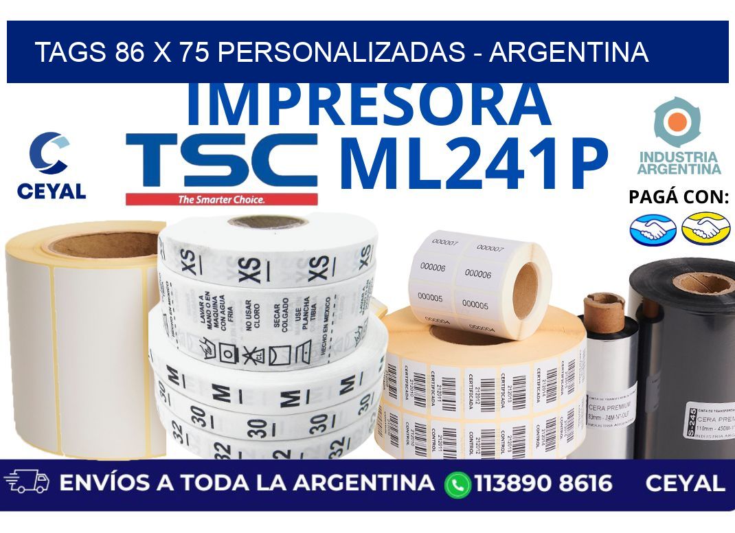tags 86 x 75 personalizadas – Argentina