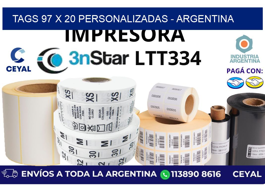tags 97 x 20 personalizadas – Argentina